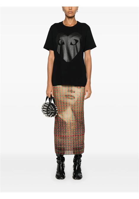 t-shirt con stampa unisex nera COMME DES GARÇONS PLAY | AX-T190-0511